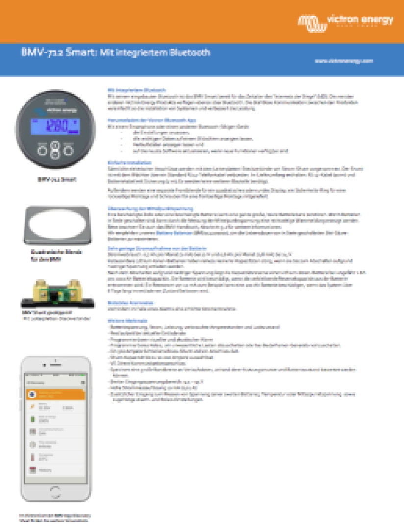 Victron BMV-712 Smart, Mit Bluetooth, 500A Smart-Shunt, Batteriemonitor 9-90V DC